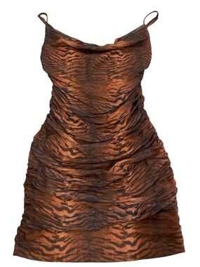 Harlan Mini Dress Tiger Print Ruched Bodycon